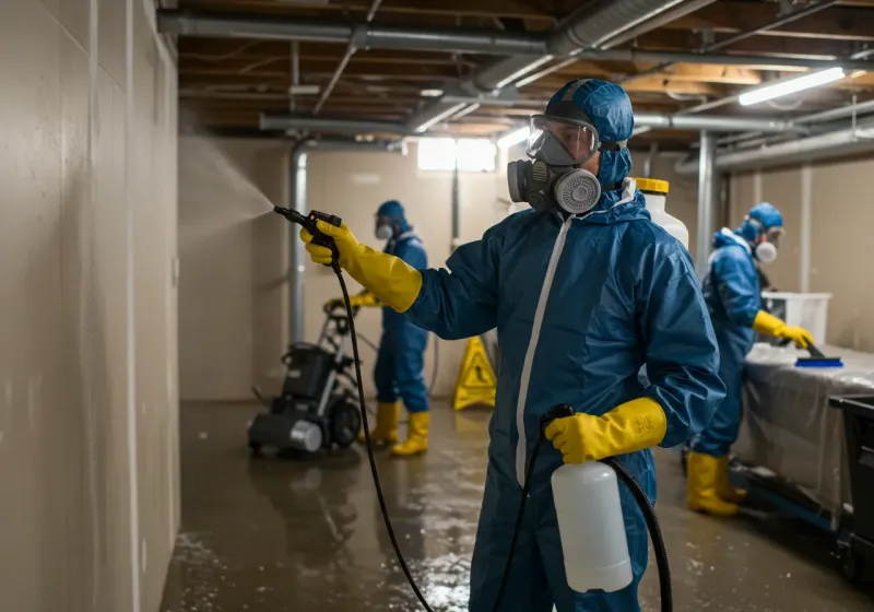Basement Sanitization and Antimicrobial Treatment process in Tyler County, WV