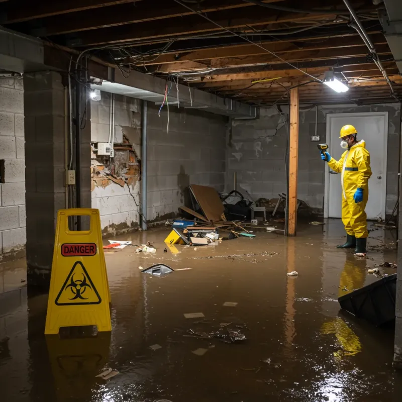 Flooded Basement Electrical Hazard in Tyler County, WV Property